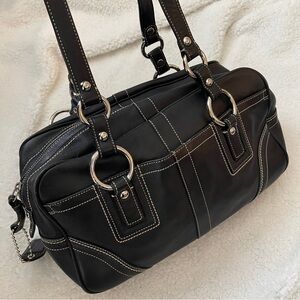 COACH Black Leather Shoulder Satchel Bag (AMAZING CONDITION like new!